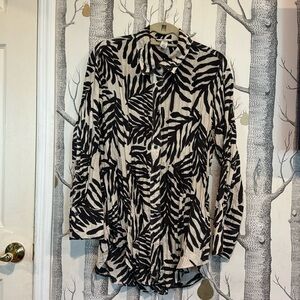 H&M Wrinkled Palm Leaf Shirt - Size Large